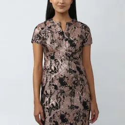 Van Heusen Multicolored Printed Shift Dress-image-11