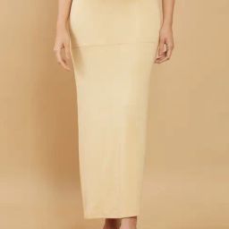 Soch Beige Cotton Plain Saree Shapewear-image-58