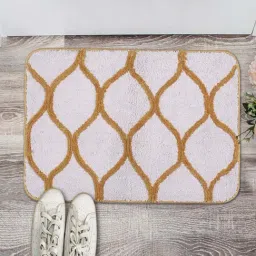 Saral Home Haven Brown & Grey Microfibre Antiskid & Washable Bath Mat-10