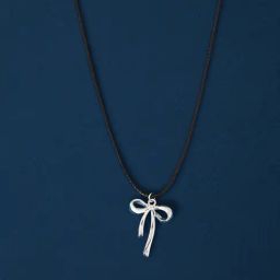 Accessorize London Silver-Plated Bow Pendant Necklace-image-37