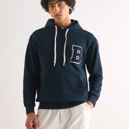The Bear House Blue Relaxed Fit Typography Hoodie-picture-42