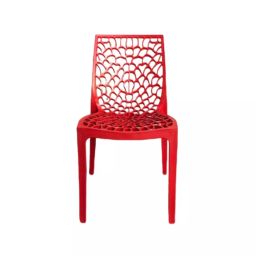 Diya Red Single Seater Armless Outdoor Plastic Chair-47