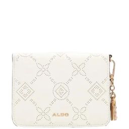 ALDO White Printed Small Card Holder-1