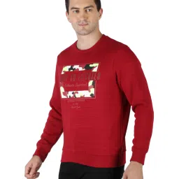 Monte Carlo Red Regular Fit Printed Sweatshirt image 3