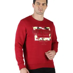 Monte Carlo Red Regular Fit Printed Sweatshirt image 4
