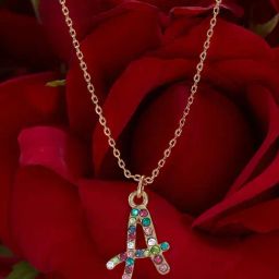 Accessorize London Brights Multi A Initial Necklace-2