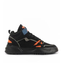 Fausto Men's Black Ankle High Sneakers-image-84