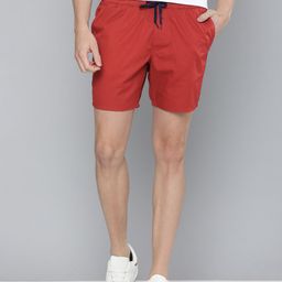 Mast & Harbour Men Red Solid Regular Fit Shorts-image-93