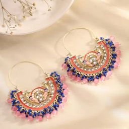 Priyaasi Multi Color Peacock Design Chandbalis-4