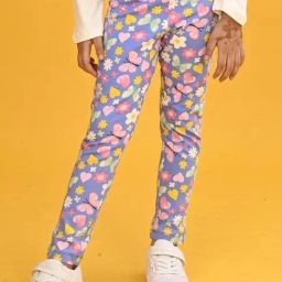 Anthrilo Girls Blue Printed Leggings-image-53