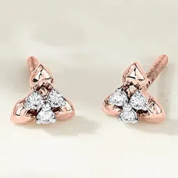 18 kt Rose Gold Stud Diamond Earring for Woman-image-85