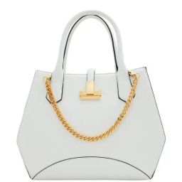 Aldo White Solid Medium Handbag-43