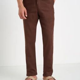 Indus Route By Pantaloons Brown Cotton Regular Fit Trackpants-image-33