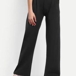Broadstar Dark Grey Relaxed Fit High Rise Trousers-image-80