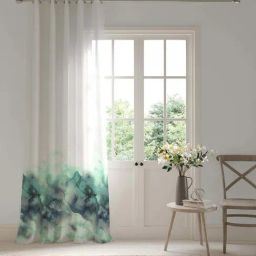 Ddecor Live Beautiful Cobalt Polyester 7Ft Door Sheer Curtain-22