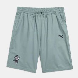 Puma Boys Green Moon Cotton Logo Shorts-picture-33