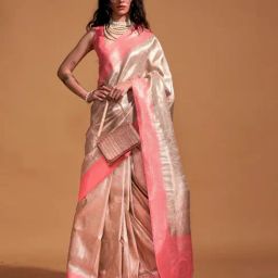 Odette Off White Silk Blend Woven Design Saree with Unstitched Blouse Piece-picture-31