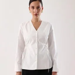RAREISM White Cotton Solid Top-picture-22