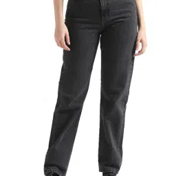 Calvin Klein Jeans Straight Denim Black Dark Rinse Mid Rise Jeans-image-59