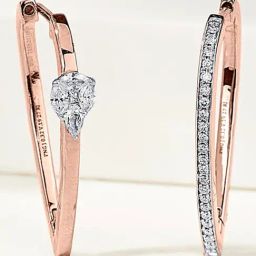 Gilded Sequence 18 kt Rose Gold Stud Diamond Earring for Woman-18