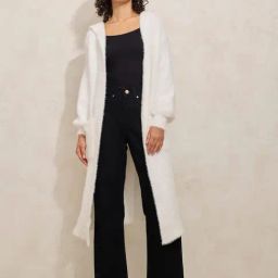 Showoff White Cotton Regular Fit Shrug-image-44