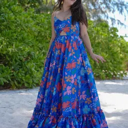 Happy Design Women Floral Printed Layered Maxi Dress-picture-0