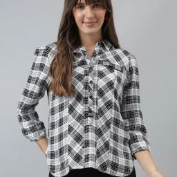 Latin Quarters Black Check Shirt-image-44