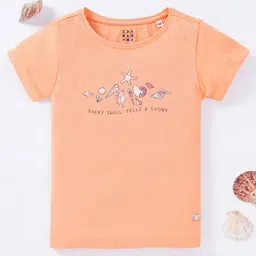 Ed-a-Mamma Kids Orange Printed T-Shirt-picture-49