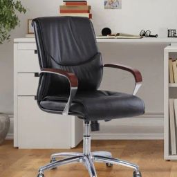 Nilkamal Boss Black Polyurethane Middle Back Chair-picture-30