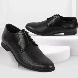 Fausto Men's Black Derby Shoes-image-85