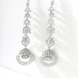 Priyaasi AD Silver Floral Jhumkis-image-25