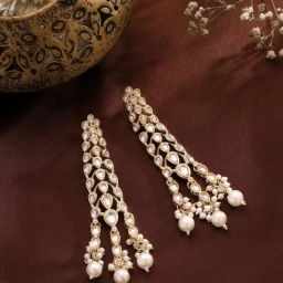 Priyaasi Kundan and Pearls Danglers Earrings-41