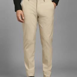 Louis Philippe Beige Slim Fit Trousers-picture-49