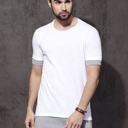 Roadster Men White & Grey Longline Layered T-shirt-picture-14