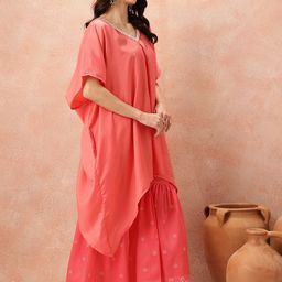 all about you Mirror Work Kaftan Kurta with Printed Sharara image 4