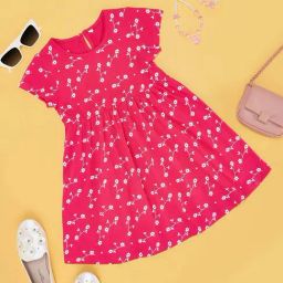 YU by Pantaloons Kids Pink Cotton Floral Print Full Sleeves Dress-image-55