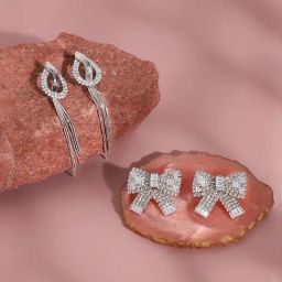 Sohi Glam Duo Dazzling Earrings-26