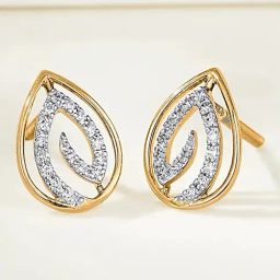 Sparkling Dew 18 kt Yellow Gold Stud Diamond Earring for Woman-image-13