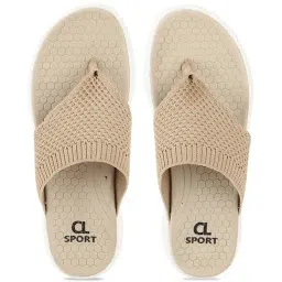 Carlton London Women's Beige Flip Flops-picture-6