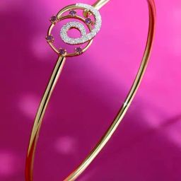 Mia by Tanishq Mia by Tanishq Spiral Grace Gold & Diamond Bangle-image-14