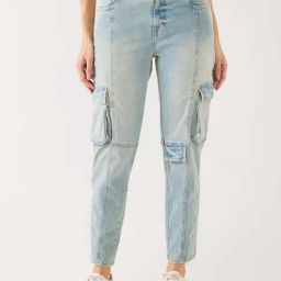 Spykar Vintage Blue Cotton Loose Fit Jeans-image-48