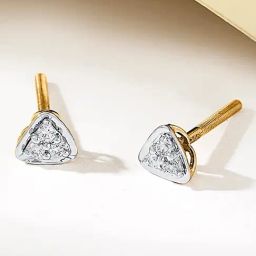 Trilight Spark 18 kt Yellow Gold Stud Diamond Earring for Woman-image-84