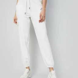 KAPPA White Printed Regular Fit Mid Rise Joggers-image-10