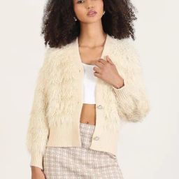 Showoff Beige Regular Fit Cardigan-image-32