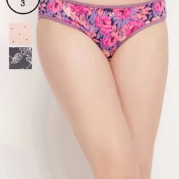 Clovia Multicolor Printed Bikini Panty - Pack of 3-image-3