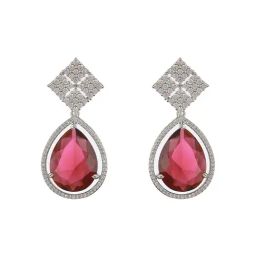 Saraf RS Jewellery Red Statement Brass Earrings for Women-28