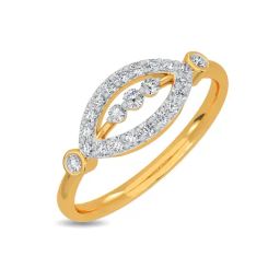 Kisna Diamond & Gold Jewellery Elaine 14k (585) Diamond & Gold Ring For Women-picture-4