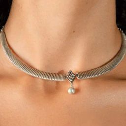 Shaya 92.5 Sterling Silver Antique Grannys Kulfi Outing Wala Necklace-image-33