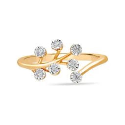 Mia By Tanishq Nature's Finest 14k Yellow Gold Glowing Leaves Diamond Ring-image-62