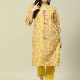 Rangriti Yellow Printed Straight Kurta-picture-47